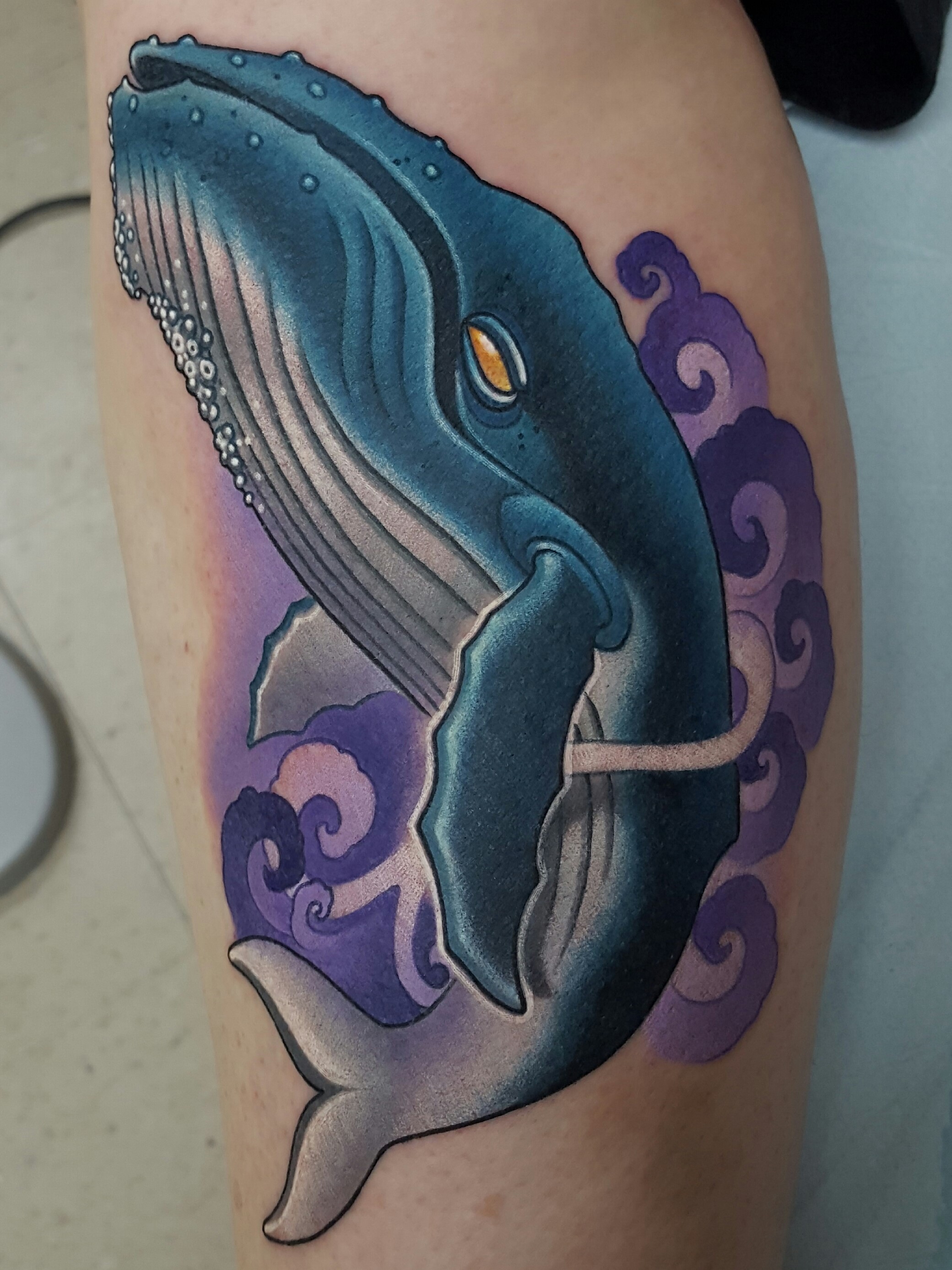 Whale Tattoo by CT artist Cracker Joe Swider